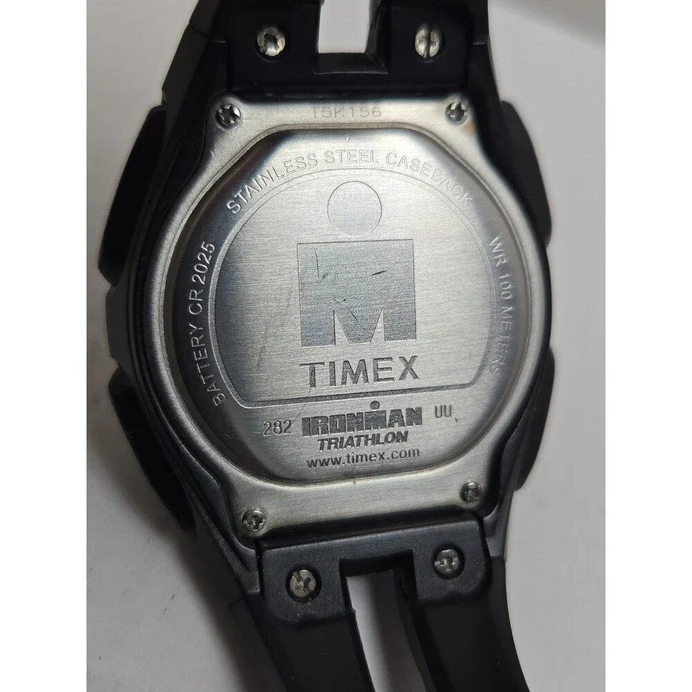 Timex Ironman Triathlon 50 Lap Indiglo 100M Mens 41mm Digital Watch New Battery